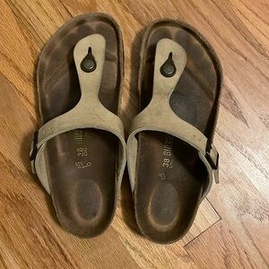 Birkenstock Sandals Gizeh Thong Tan Size 38
